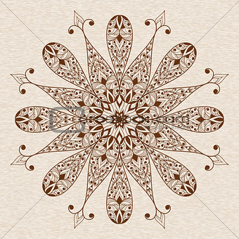 Vector Abstract Ethnic  Floral Design Element