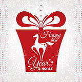new year card with present