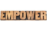 empower word in wood type
