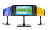 modern monitors with bright images