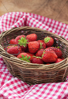 Fresh strawberries  in a basket