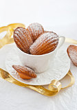 Madeleines cookies  in a white cup
