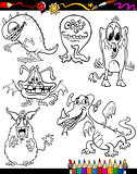 Monsters Cartoon Set for coloring book