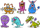 cartoon monsters illustration set