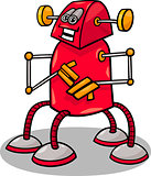 funny robot or droid cartoon illustration