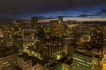 Vancouver BC City Downtown at Dusk