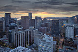 Sunset Over Vancouver BC City