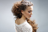 Beautiful woman with curly hairstyle