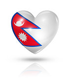 Love Nepal, heart flag icon