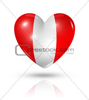 Love peru, heart flag icon