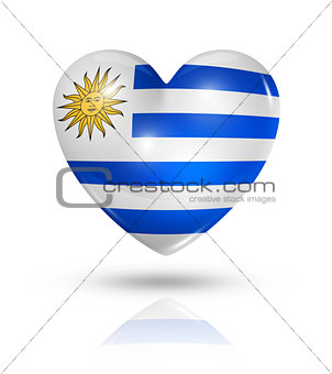 Love Uruguay, heart flag icon