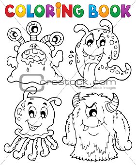 Coloring book monster theme 1