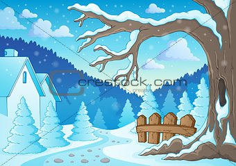 Winter tree theme image 2