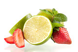 Lime, strawberry and mint
