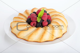 Fresh berries pie on plate