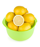 Fresh ripe lemons in a bowl