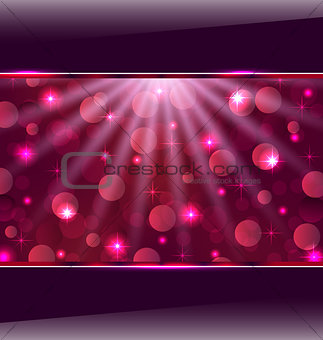 Abstract pink card with bokeh effect