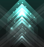 Abstract tecno background with set transparent arrows
