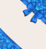 Cute blue wrapping with ribbon bow 