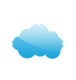 Blue cloud isolated on white background