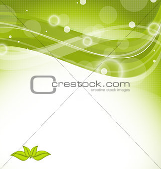 Wavy nature background with green leaves