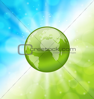 Planet earth on glowing abstract background