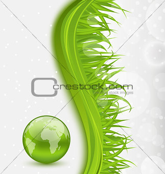 Abstract brochure with global planet and grass 