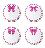 Set of beautiful cards with pink gift bows