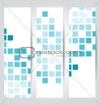 Set blue mosaic tile cards