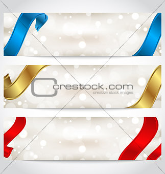 Collection of gift cards with ribbons 
