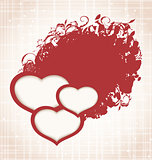 Valentine's Day grunge background with hearts