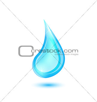 Water drop isolated on white background