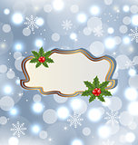 Template frame with mistletoe for design christmas card