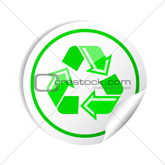 Vector sticker recycle symbol