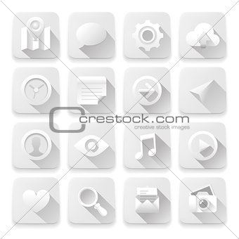 Vector eps10 illustration of white app buttons.