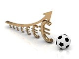 soccer ball and chart the growth of the euro 