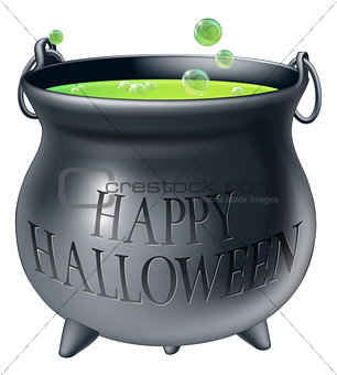 Happy Halloween witch cauldron
