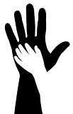 hands silhouette vector