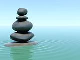 stones on water in zen style