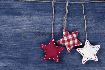 christmas vintage decorations hanging on string