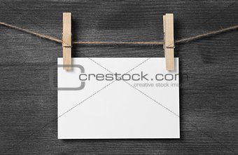 paper card hanging on the rope
