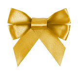 yellow festive bow made from ribbon