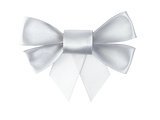 silver festive bow made from ribbon