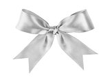 silver tied festive bow made from ribbon