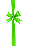 green handmade ribbon with bow