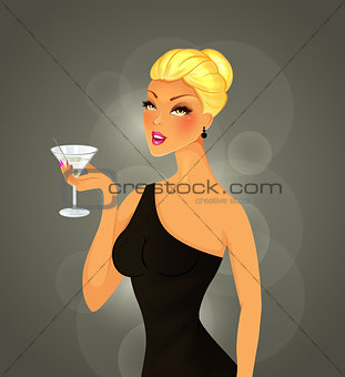 Beautiful woman with cocktail