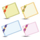 set of cards with ribbons