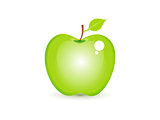abstract shiny green apple icon