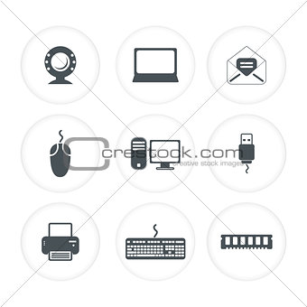 abstract multiple computer icon template