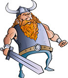 Viking cartoon with a big sword.